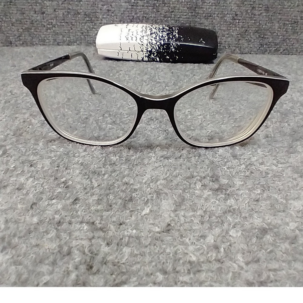 Kensie Travel Eyeglass Frames Black Clear Cat Eye Frames 53-17-135 BK with Case